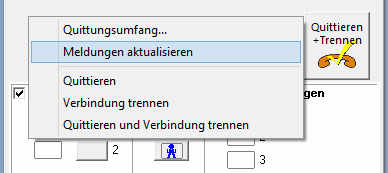 Screenshot #1: Die Funktion „Meldungen aktualisieren“