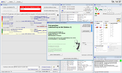 Bildschirmfoto Software TransAlarm-Zentrale (TAZ 3.9.4 unter Windows 7)